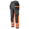 Hi Vis Stretch Class 1 Work Trousers with Holster Pockets Orange 34w Reg